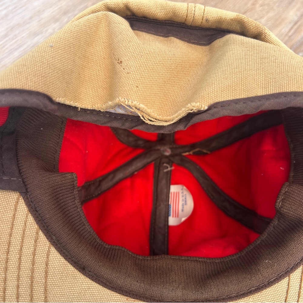 Vintage Carhartt Thermal Hat Made USA Ear Flap Canvas - Picture 6 of 10